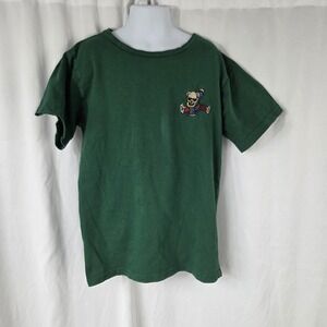 Public Record Shirt Boys 10-12 Green Breakdance Bear Savage Graphic Tee Top